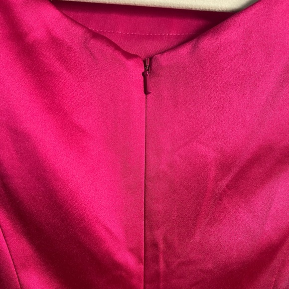 Mac Duggal Cap Sleeve Tiered Satin Cocktail Mini Dress Hot Pink Size 6 Formal - Picture 6 of 16